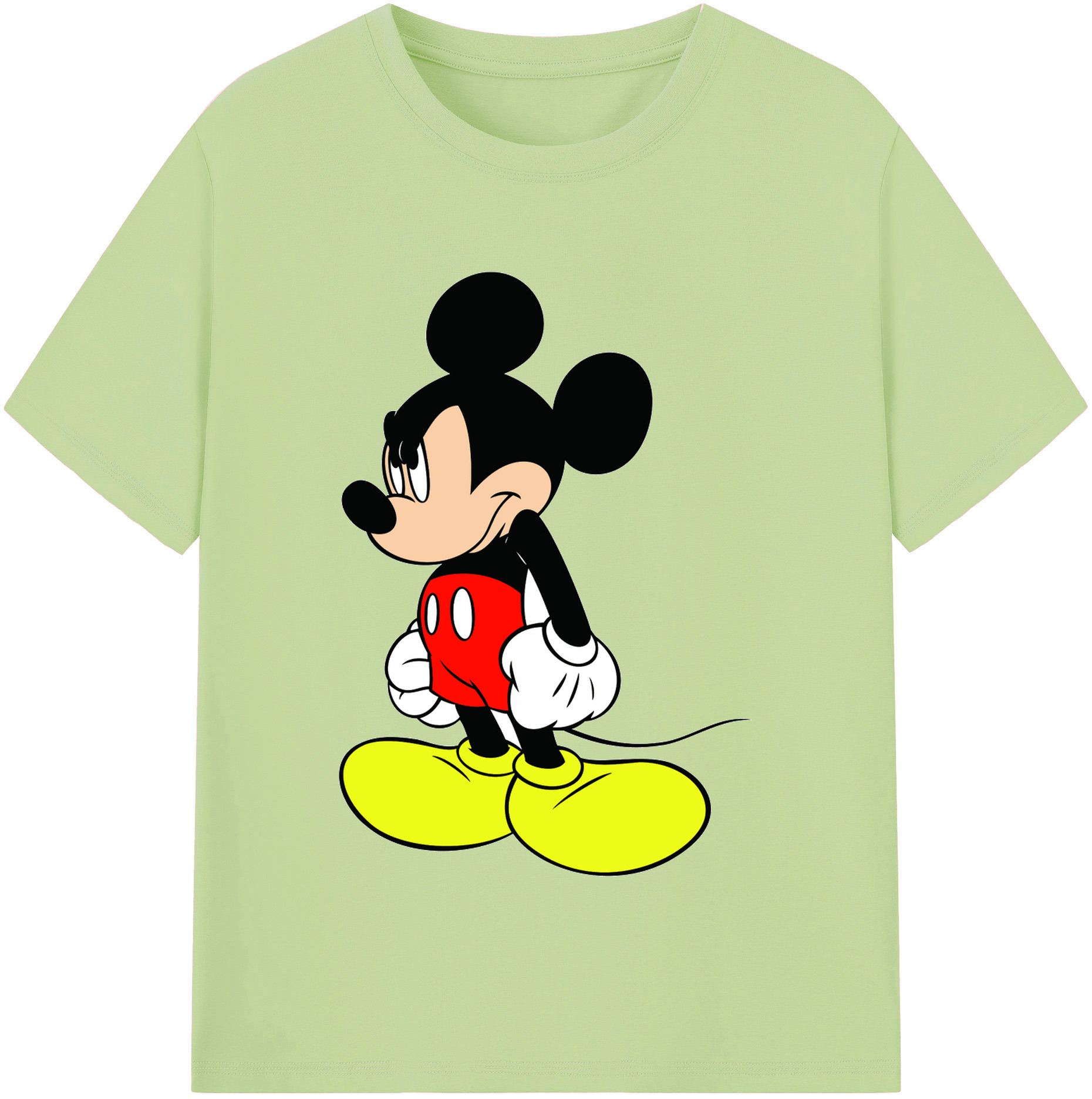 （画像用） ミッキーマウス Mickey Mouse 綿100％半袖Tシャツ（フロントプリント）